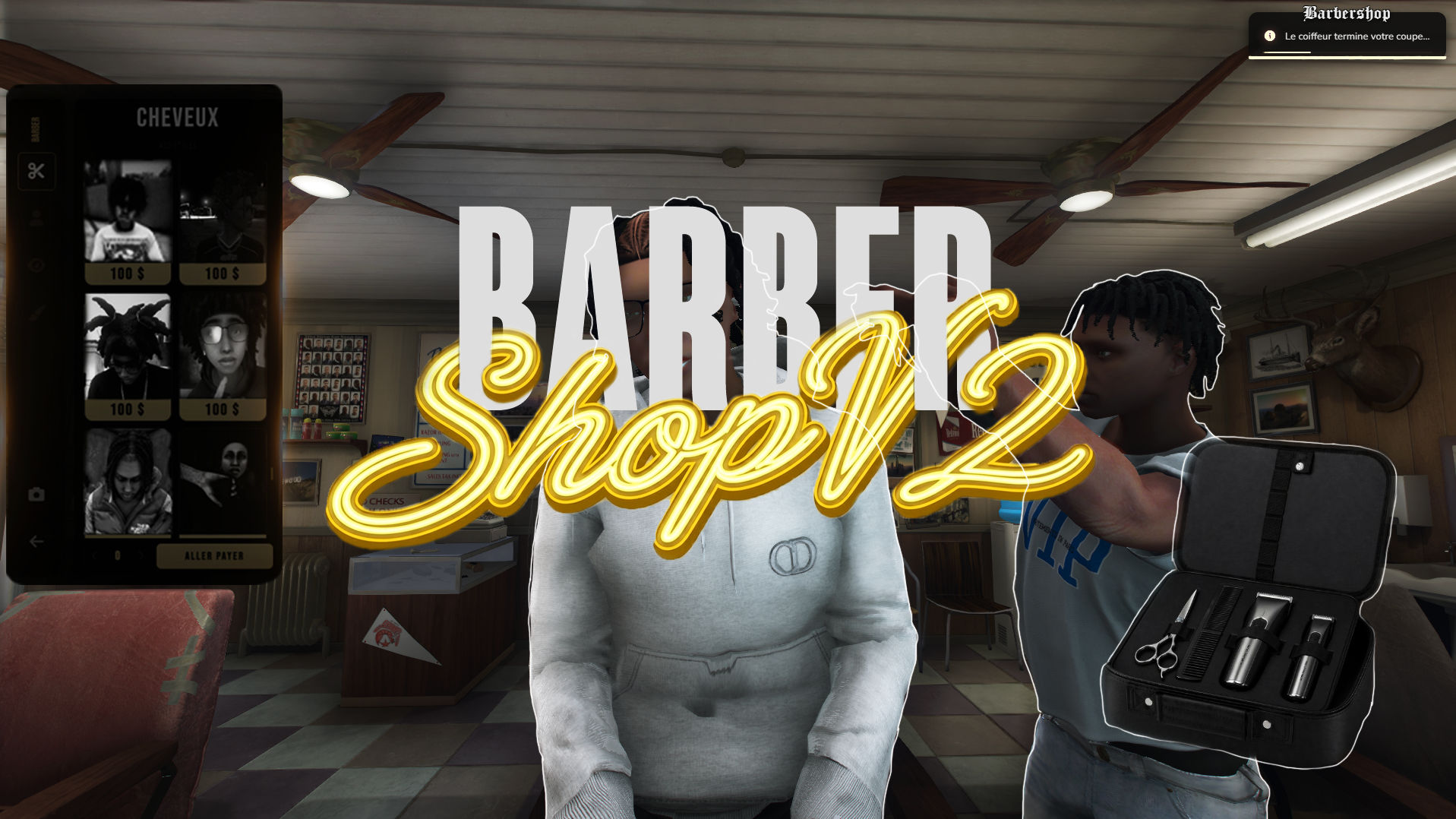 Advanced Barber Shop & Barber Job Script | ChicagoUI & Immersive Experience | Fivem